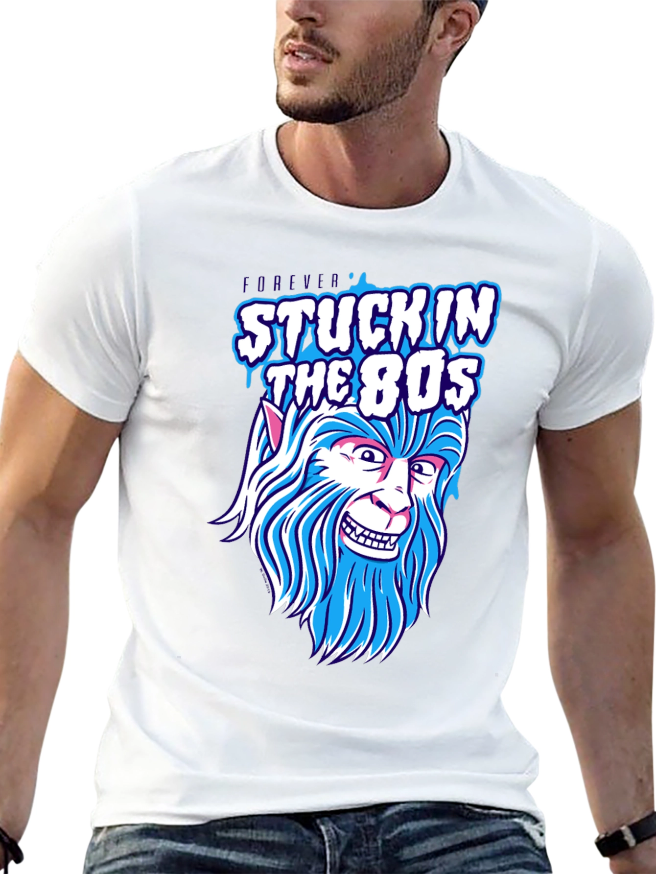 Black Stuck in the 80s Werewolf Graphic Tee view 13