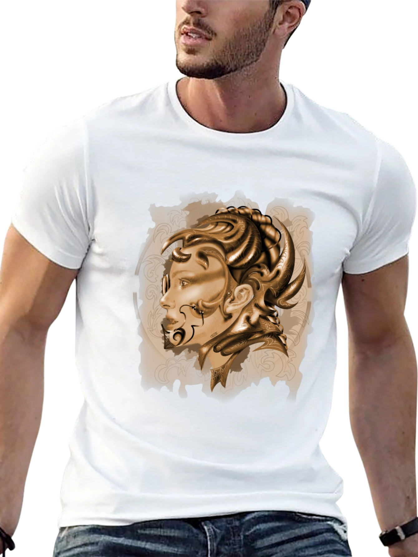 Black Graphic Print Crew Neck T-Shirt view 13