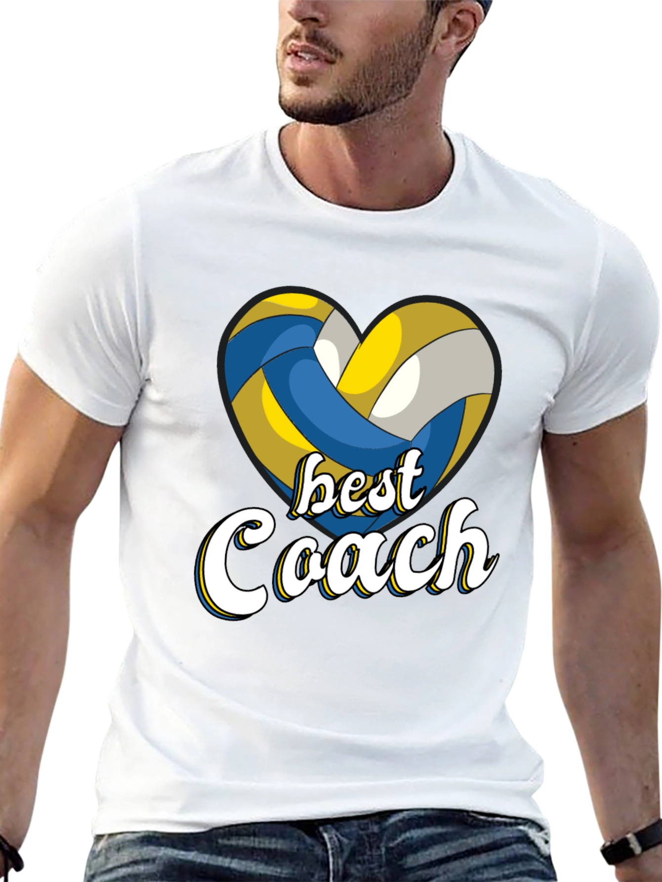 Black Best Coach Volleyball Heart T-Shirt view 13