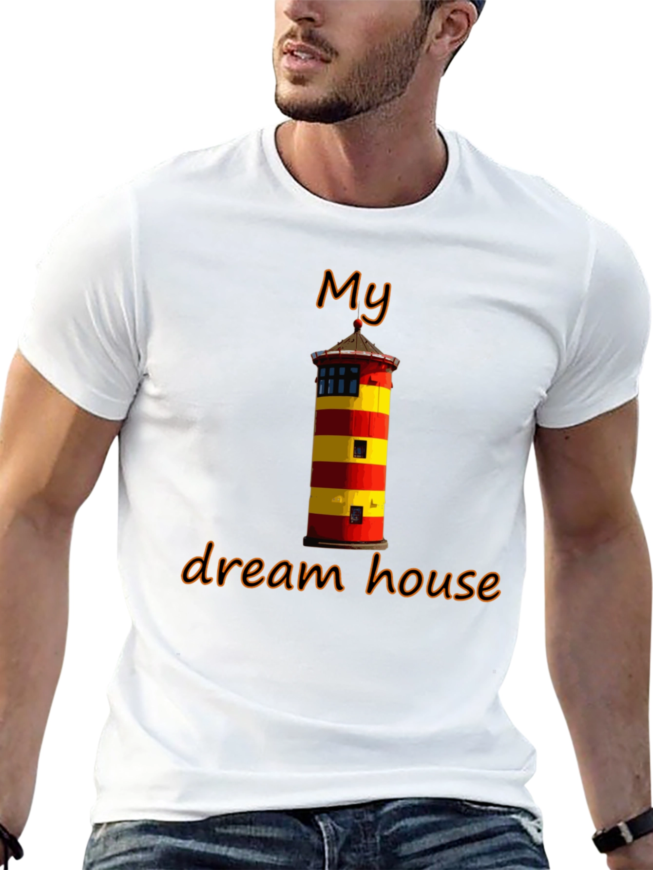 Black My Dream House T-Shirt: Lighthouse Graphic Tee view 13