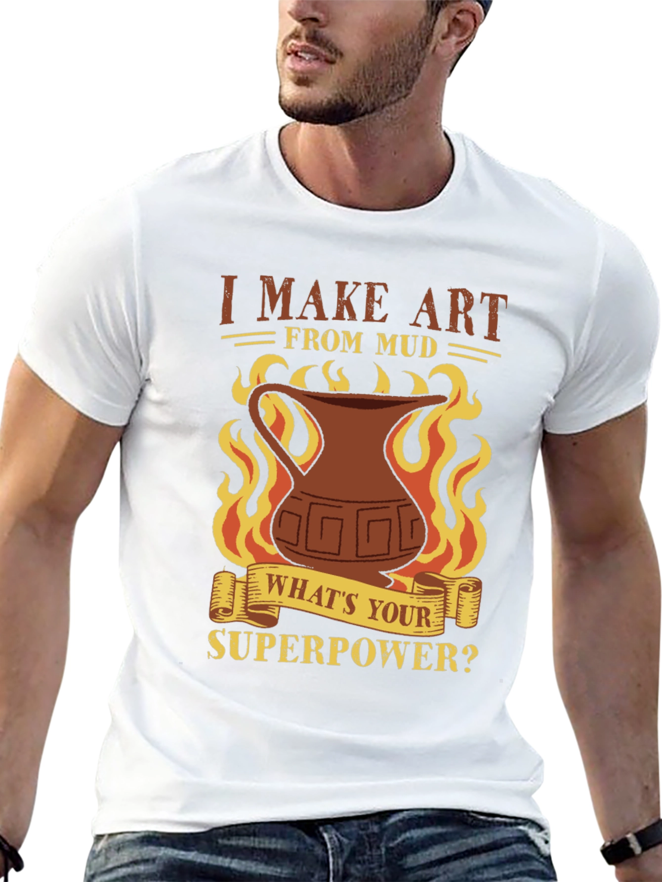 Black I Make Art From Mud T-Shirt - Pottery Lover view 13