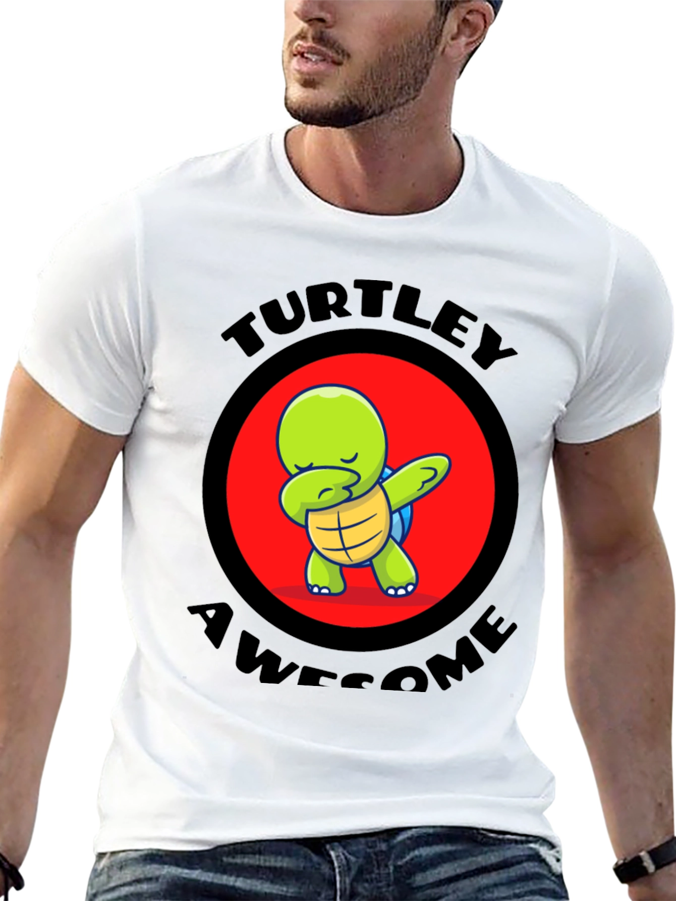 Black Turtley Awesome Turtle Dabbing T-Shirt view 13