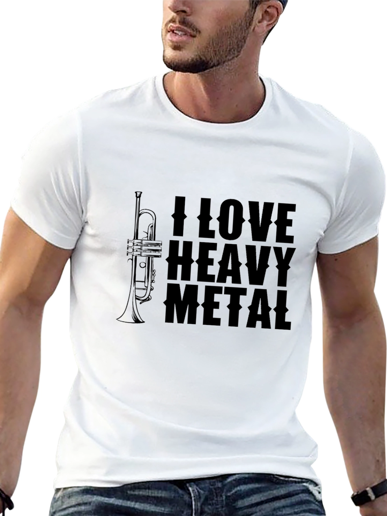 Black I Love Heavy Metal T-Shirt - Black Graphic Tee view 13