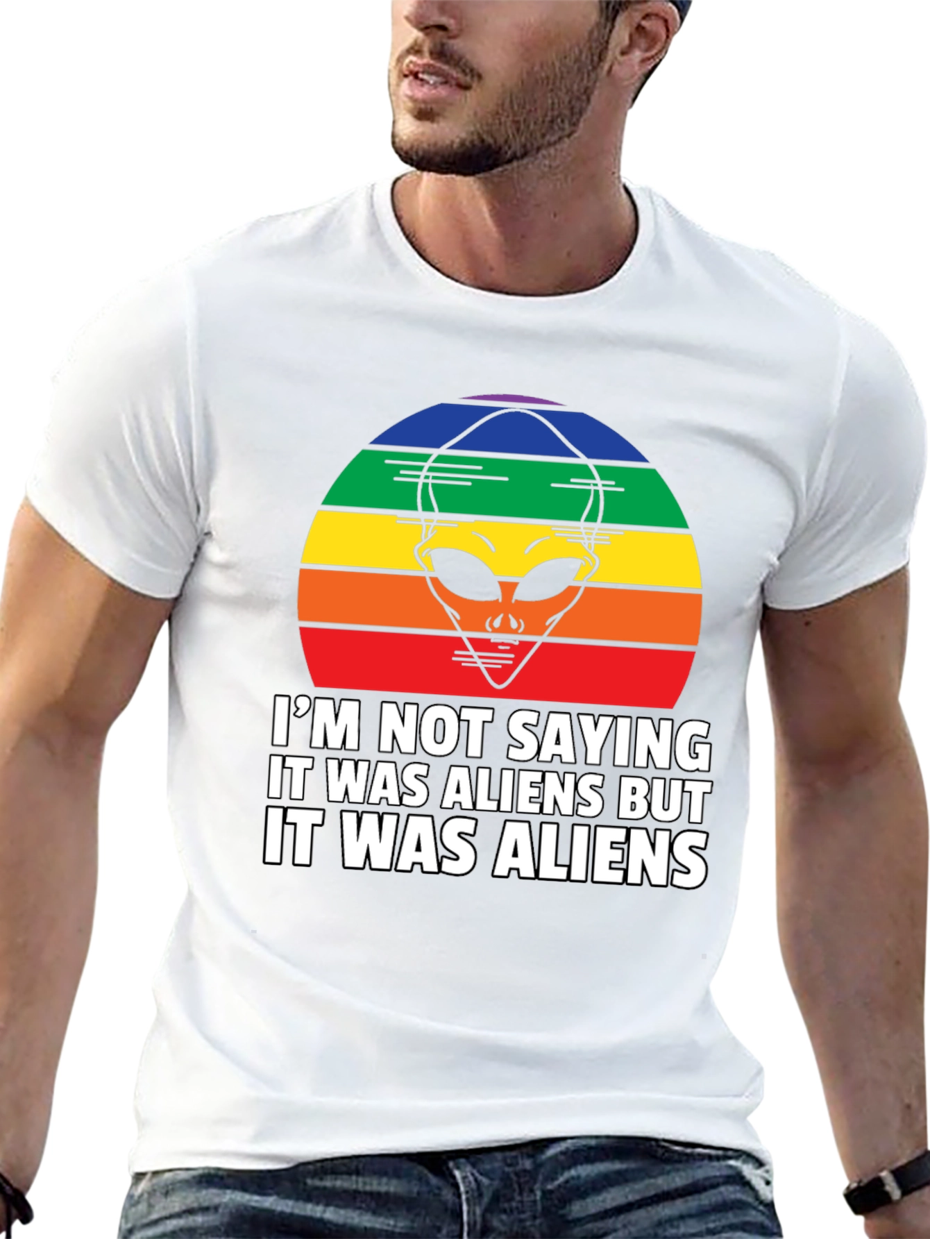 Black Retro Alien Graphic T-Shirt: I'm Not Saying... But Aliens! view 13