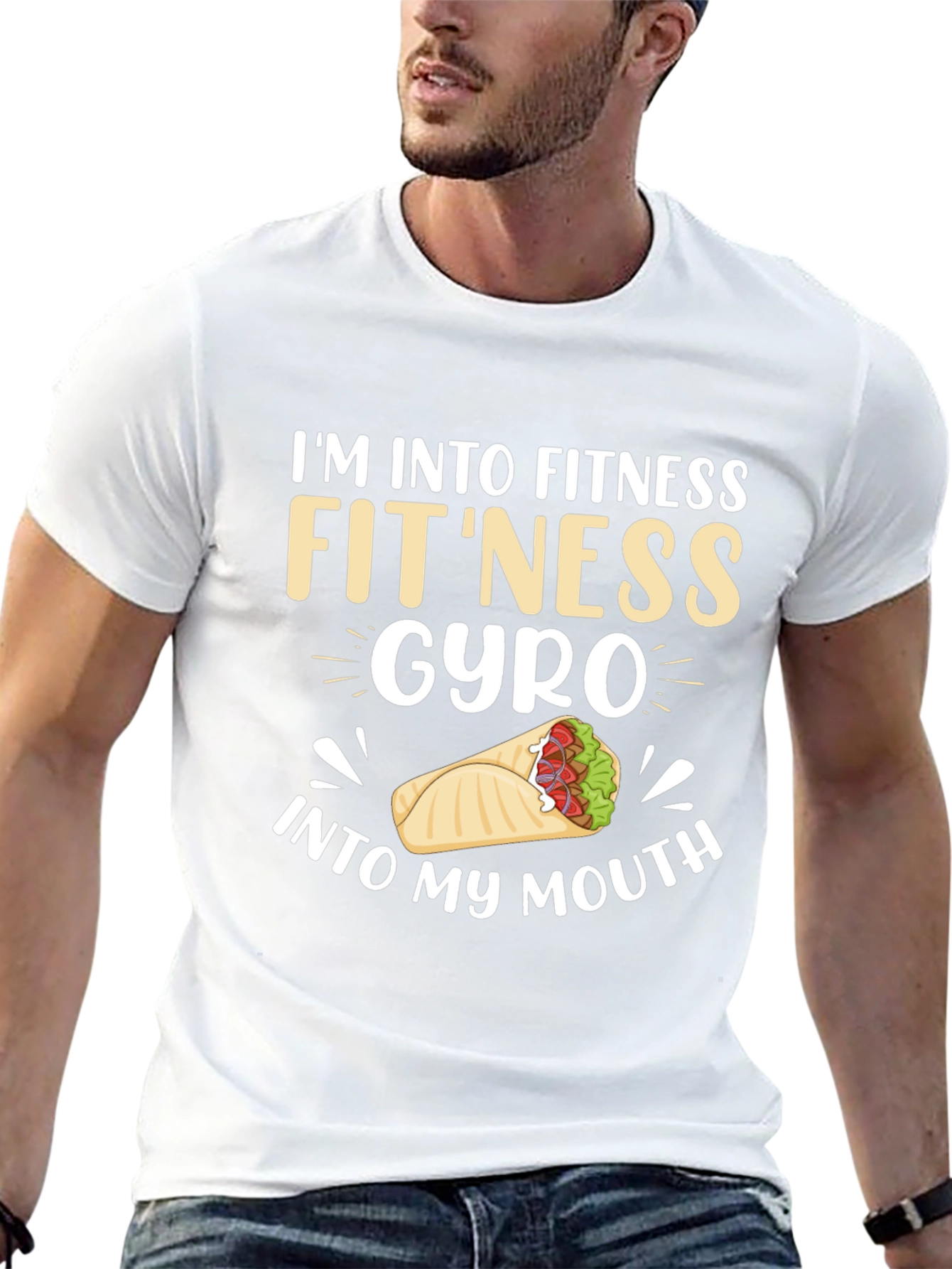 Black Fitness Gyro T-Shirt - Funny Foodie Tee view 13