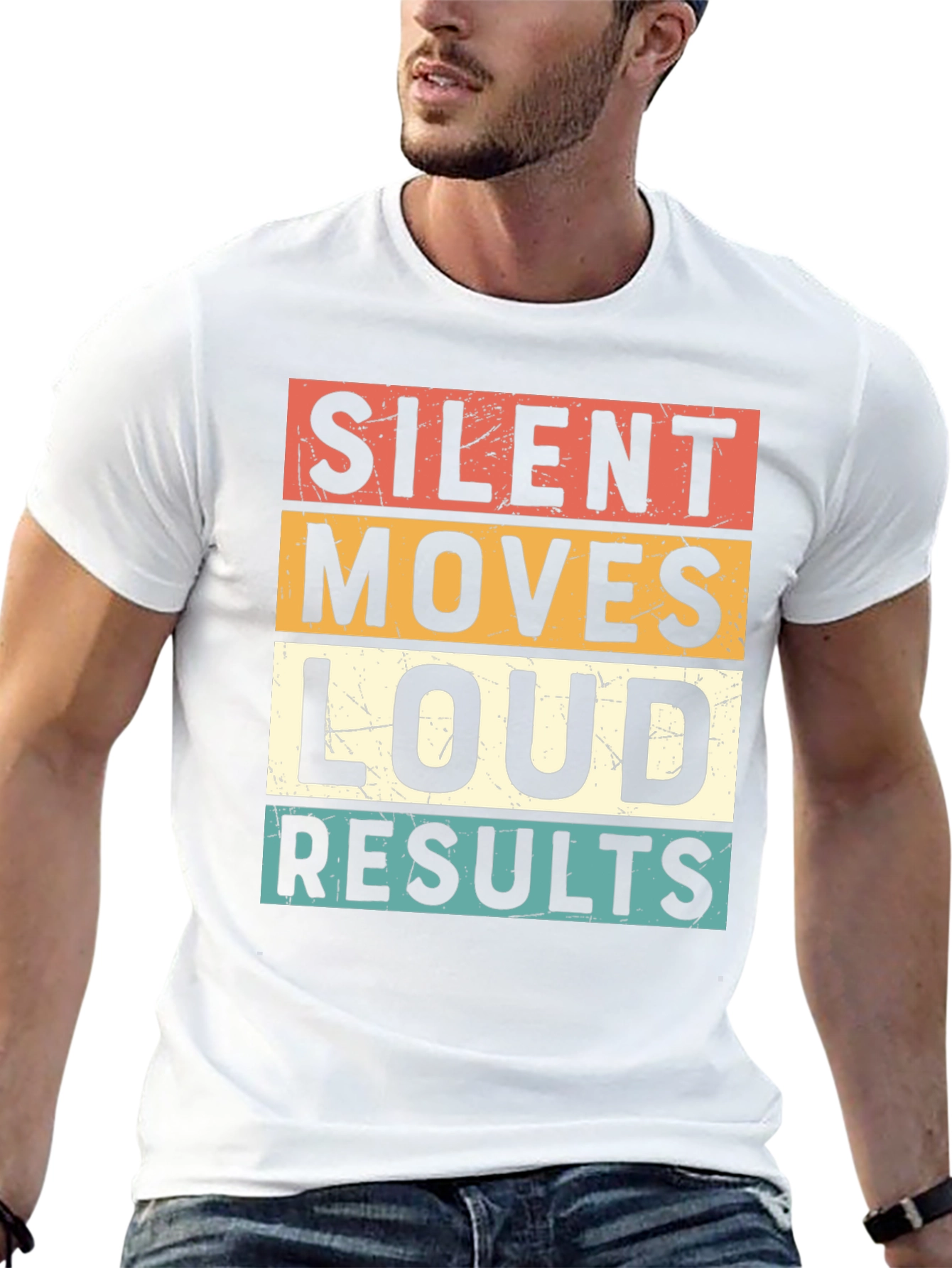 Black Silent Moves Loud Results Graphic Tee view 13