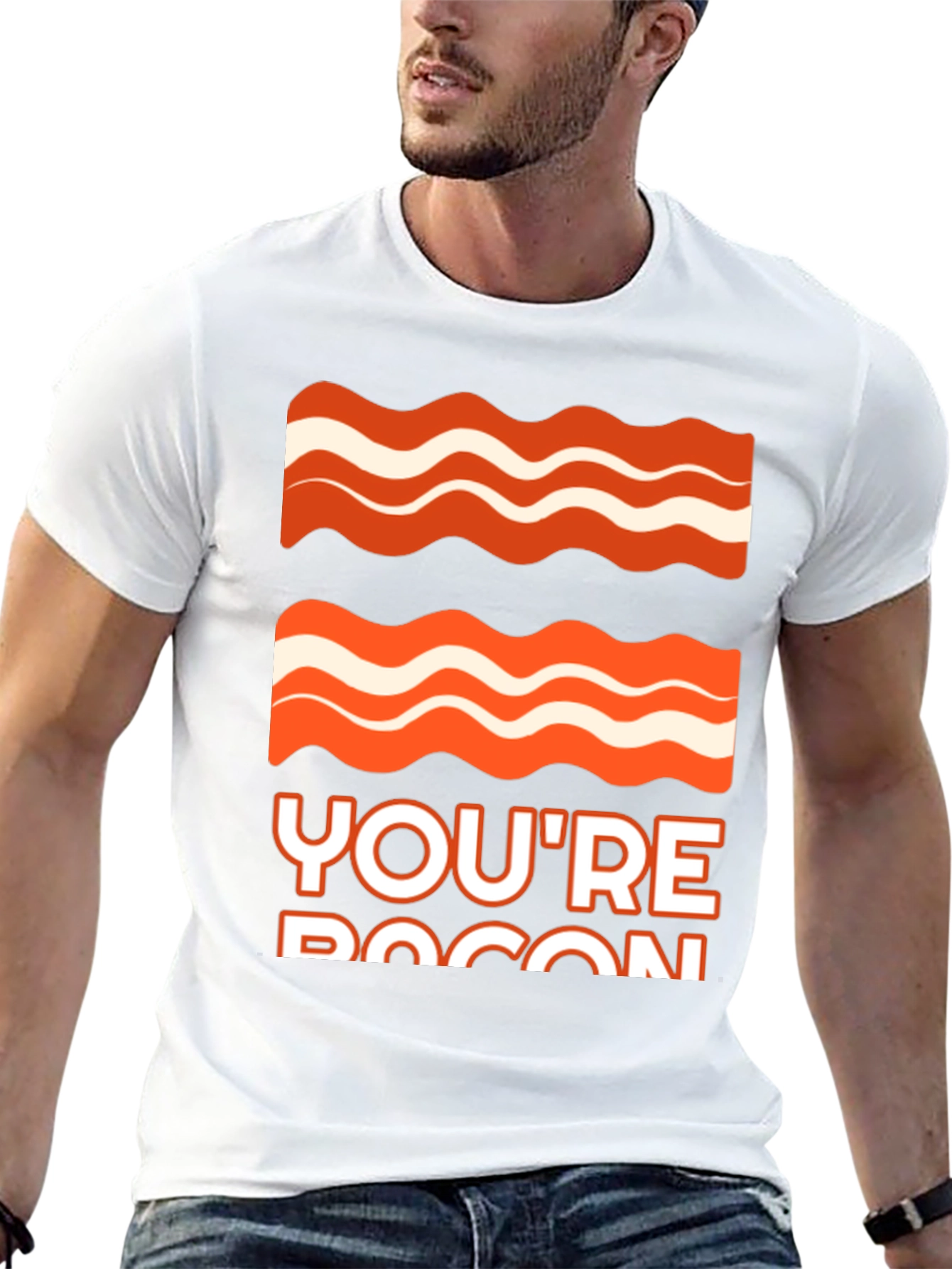 Black Bacon Graphic Tee - You're Bacon Funny T-Shirt view 13