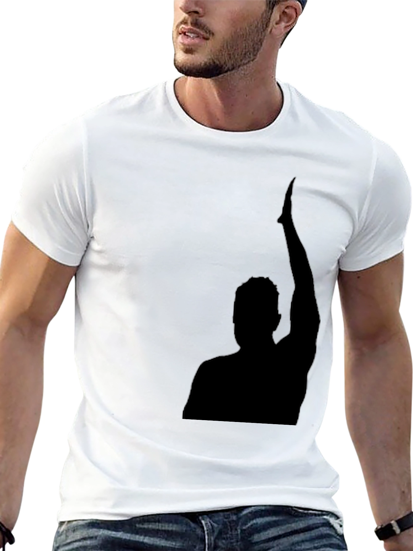 Black Silhouette Graphic Black T-Shirt view 13