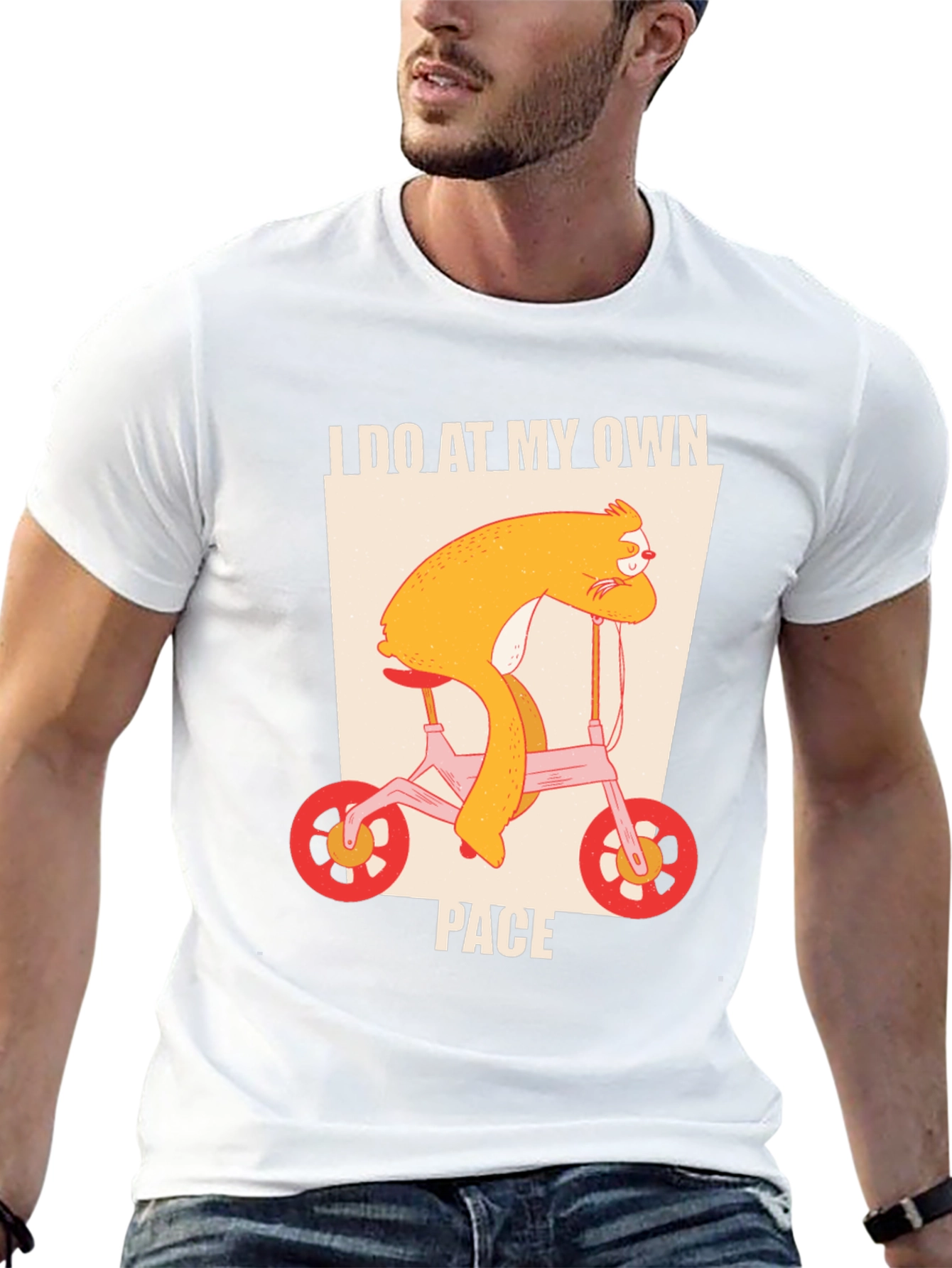 Black Sloth Biking T-Shirt - I Do At My Own Pace Tee view 13