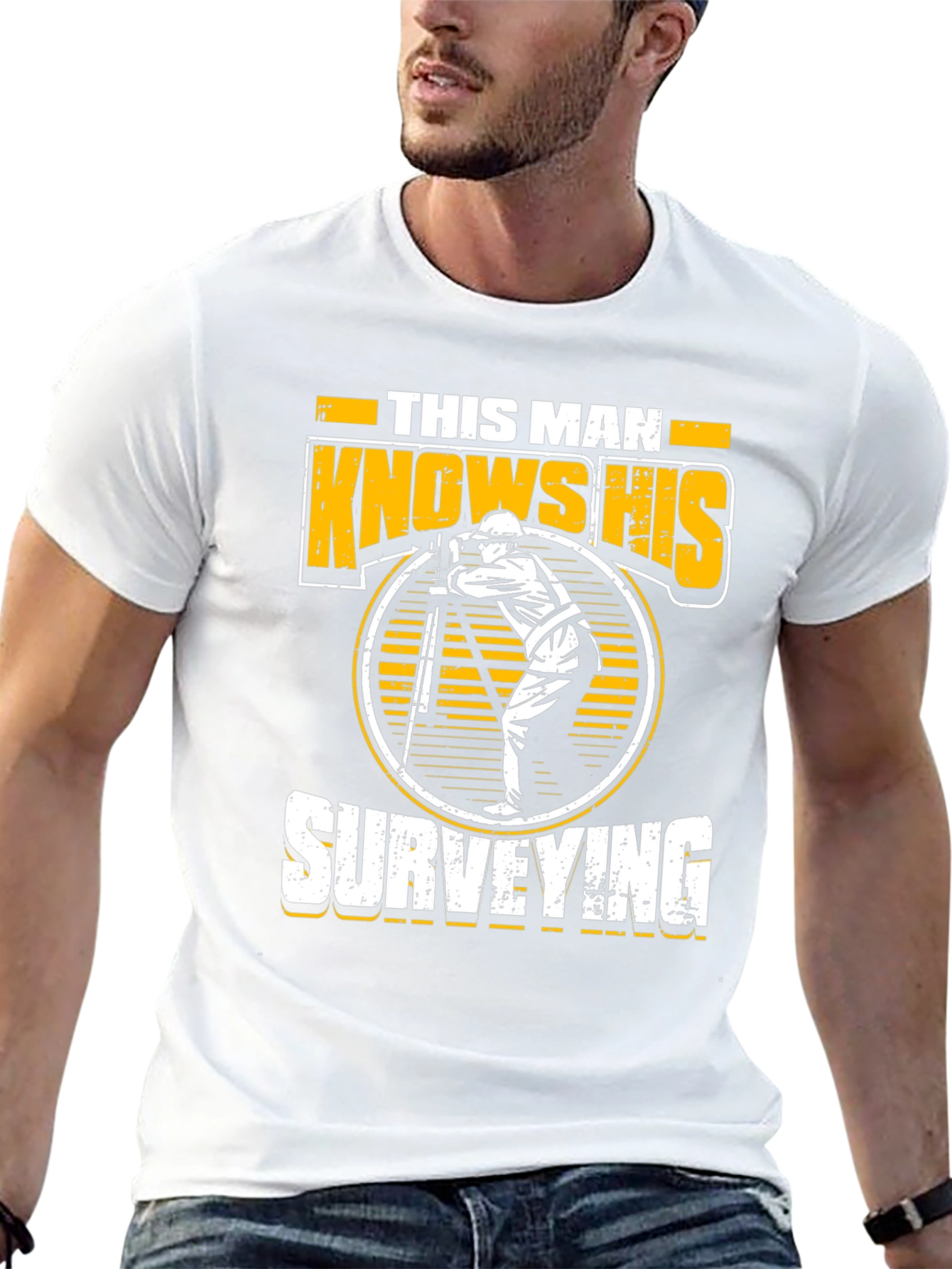 Black Surveyor Graphic Tee - This Man Knows His Surveying view 13