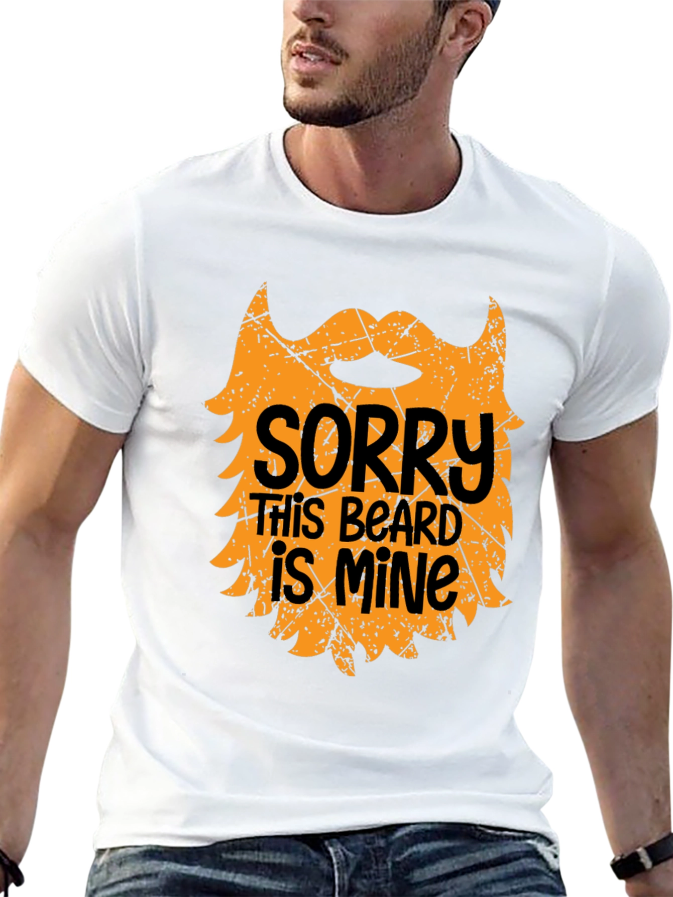 Black Sorry This Beard is Mine Black Graphic Tee view 13