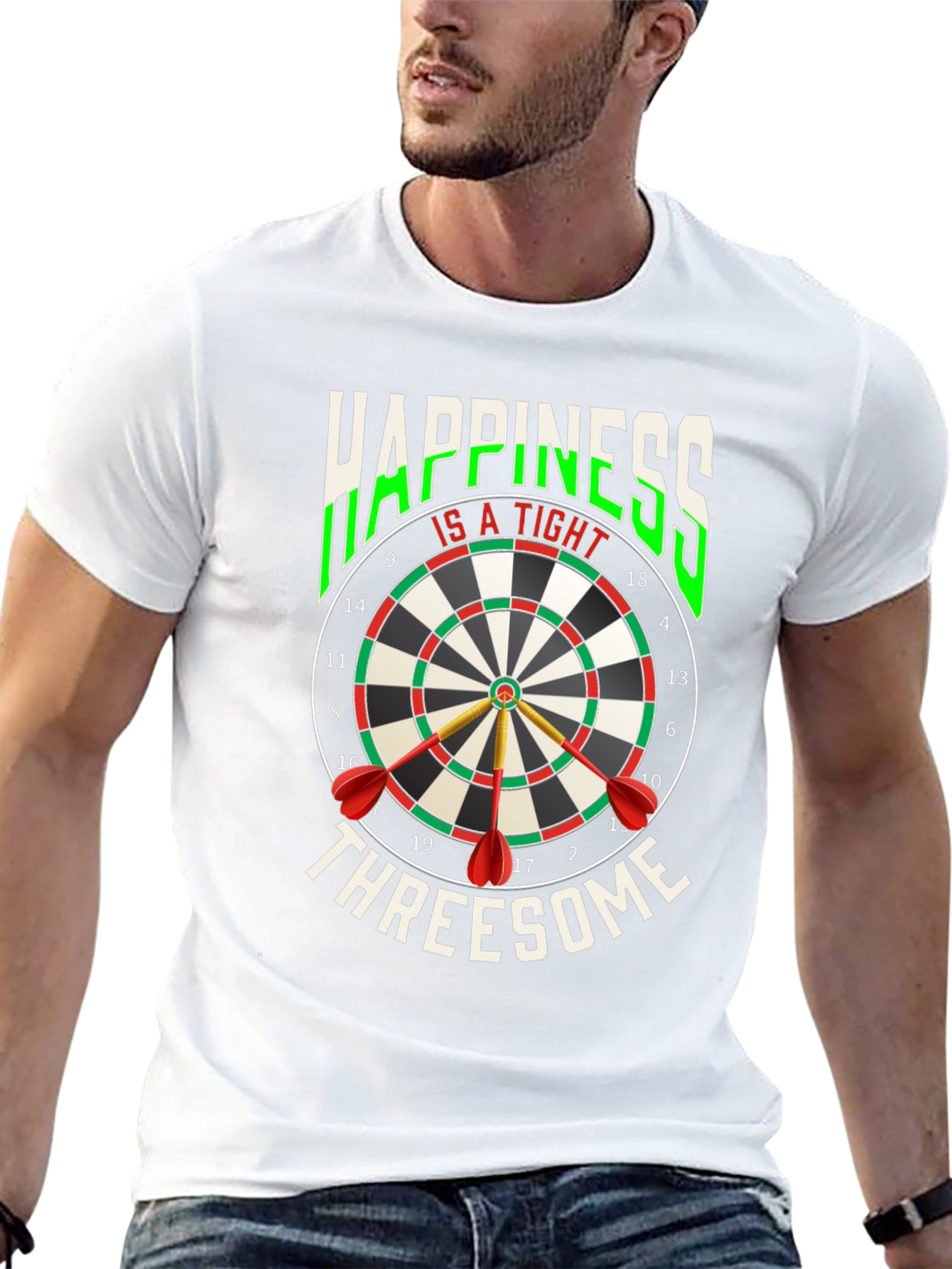 Black Happiness Is A Tight Threesome Dart T-Shirt view 13