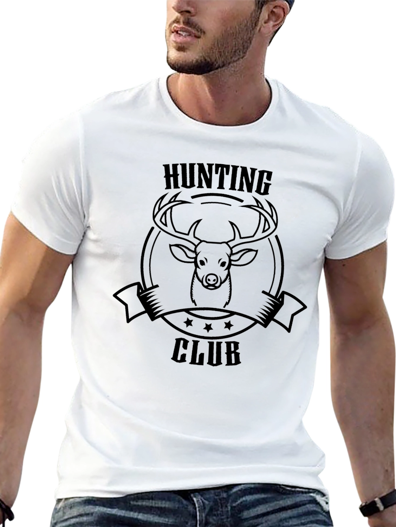Black Hunting Club T-Shirt - Deer Graphic Tee view 13