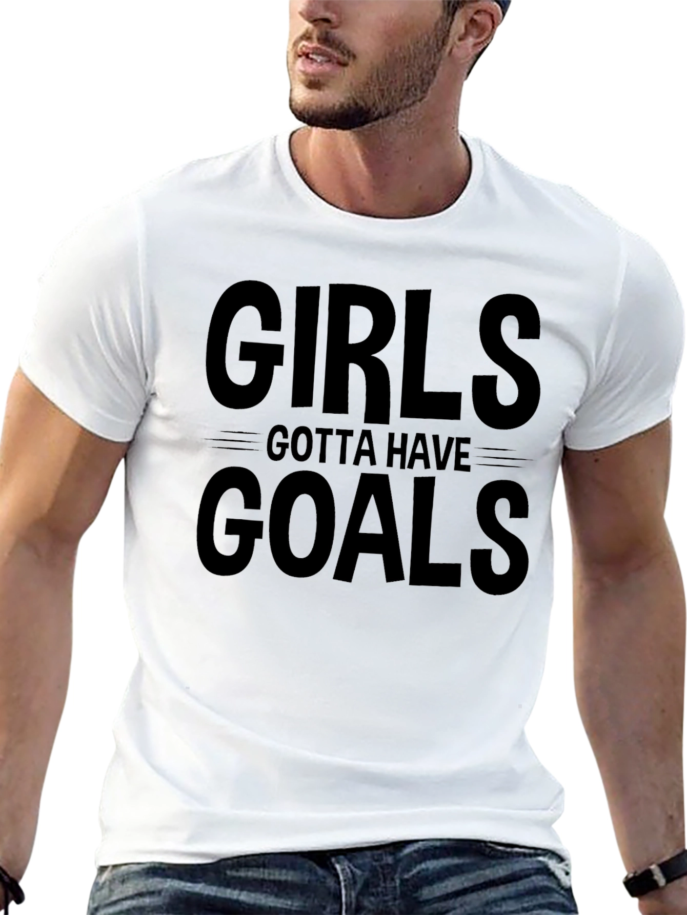 Black Girls Gotta Have Goals Black Graphic Tee view 13