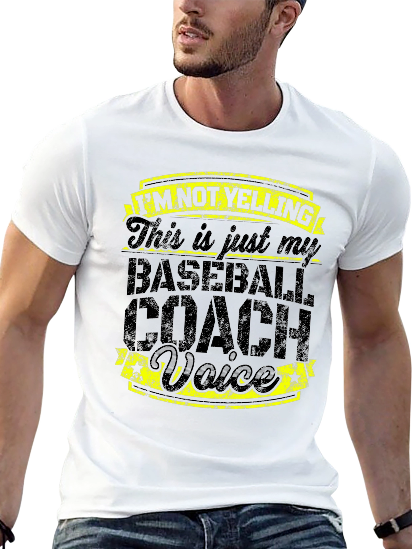 Black Baseball Coach Voice T-Shirt - Funny Sports Tee view 13