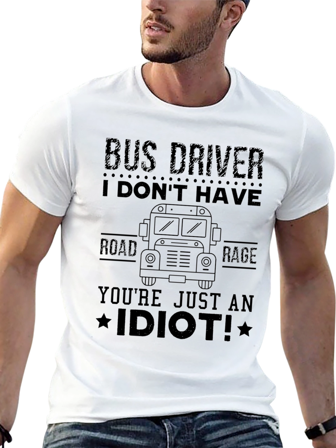 Black Bus Driver Road Rage Graphic Tee view 13