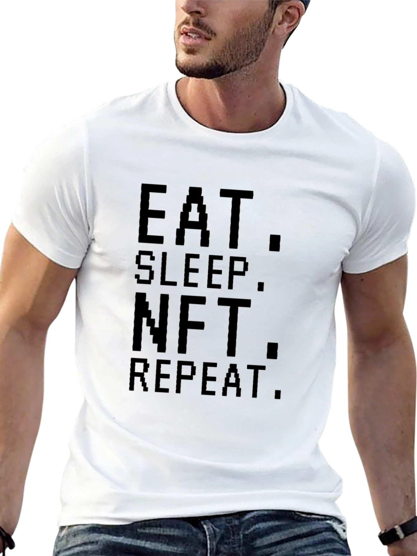 Black Eat Sleep NFT Repeat T-Shirt view 13