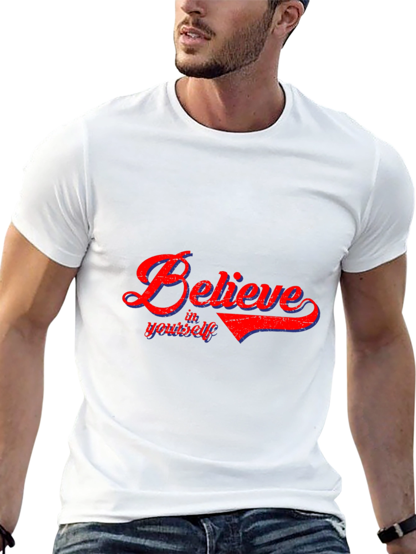Black Believe in Yourself T-Shirt - Soft Cotton Blend view 13