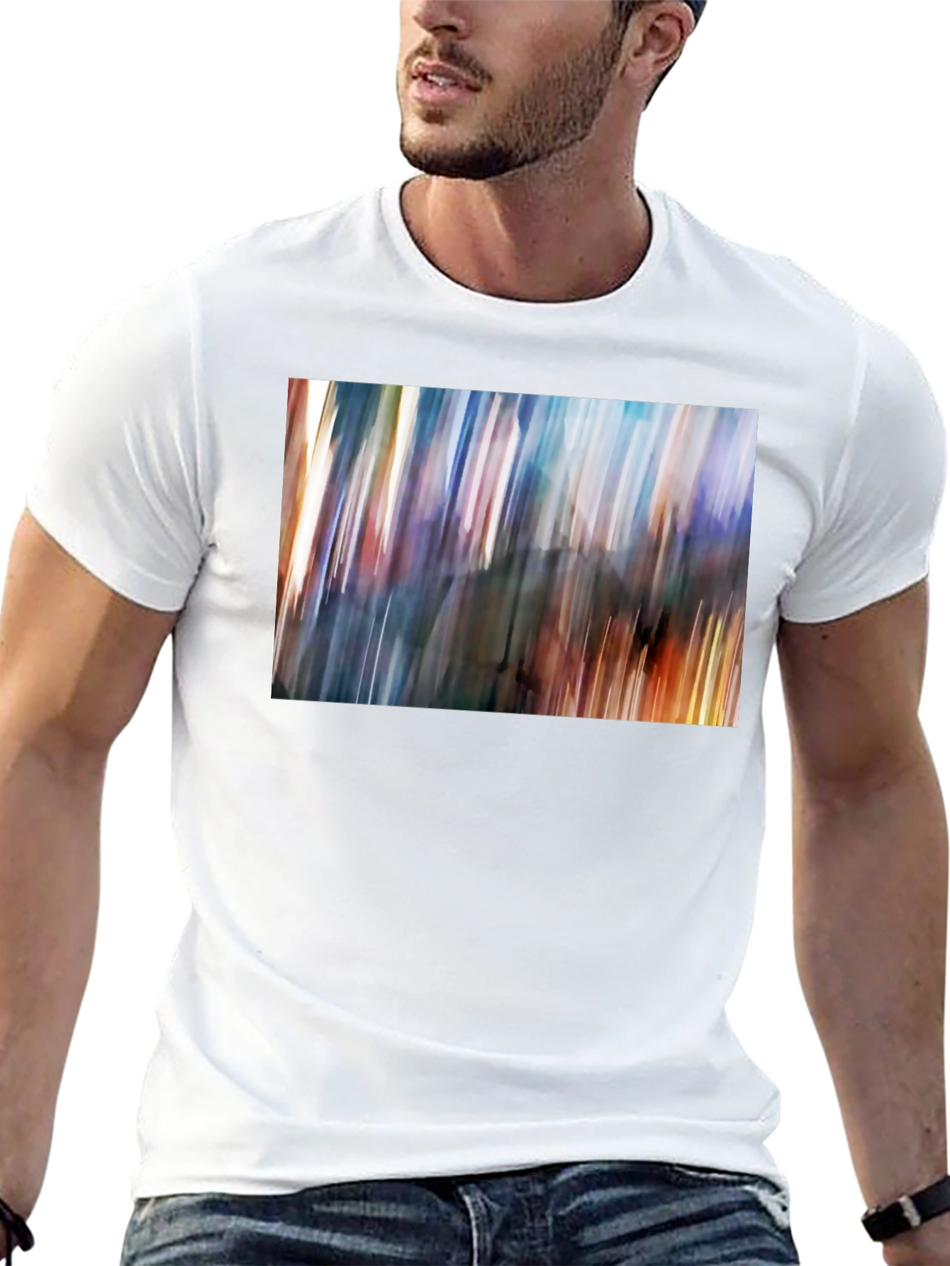 Black Abstract Blur Art Print Black T-Shirt view 13