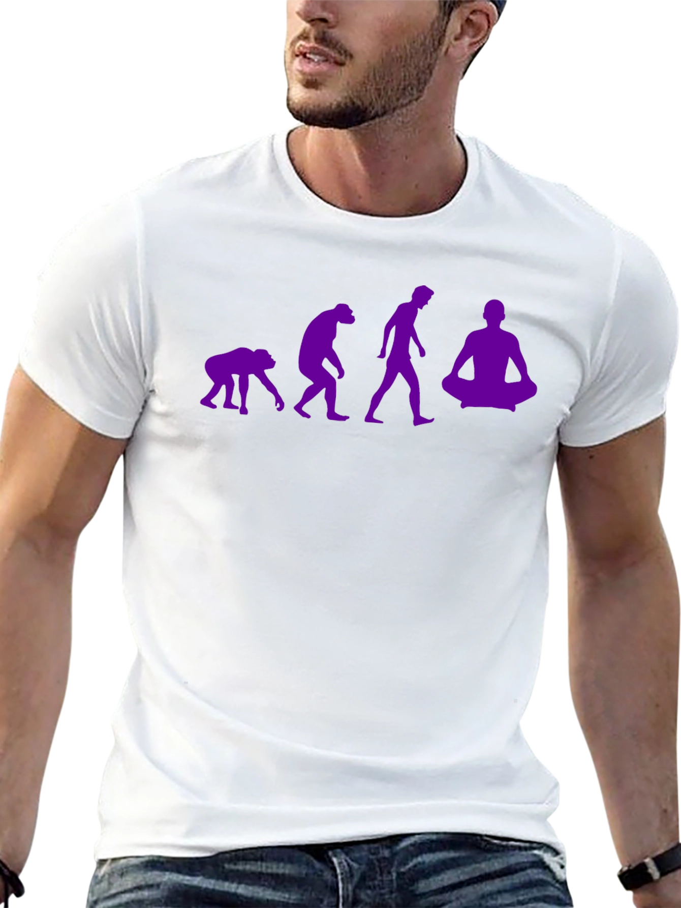 Black Evolution of Man Graphic T-Shirt view 13