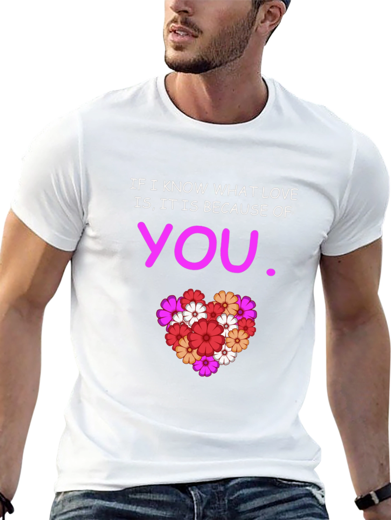 Black Love is You T-Shirt - Floral Heart Graphic Tee view 13