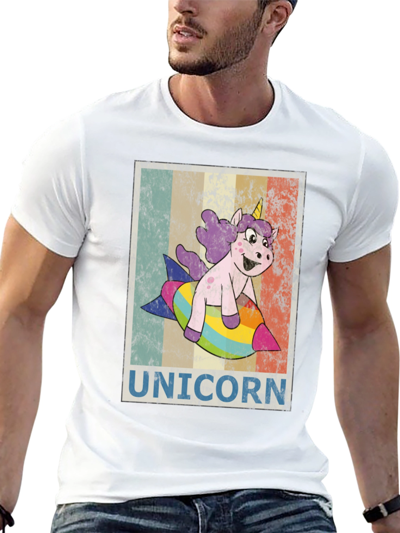 Black Unicorn Rocket Ride Graphic Tee - Fun & Unique! view 13