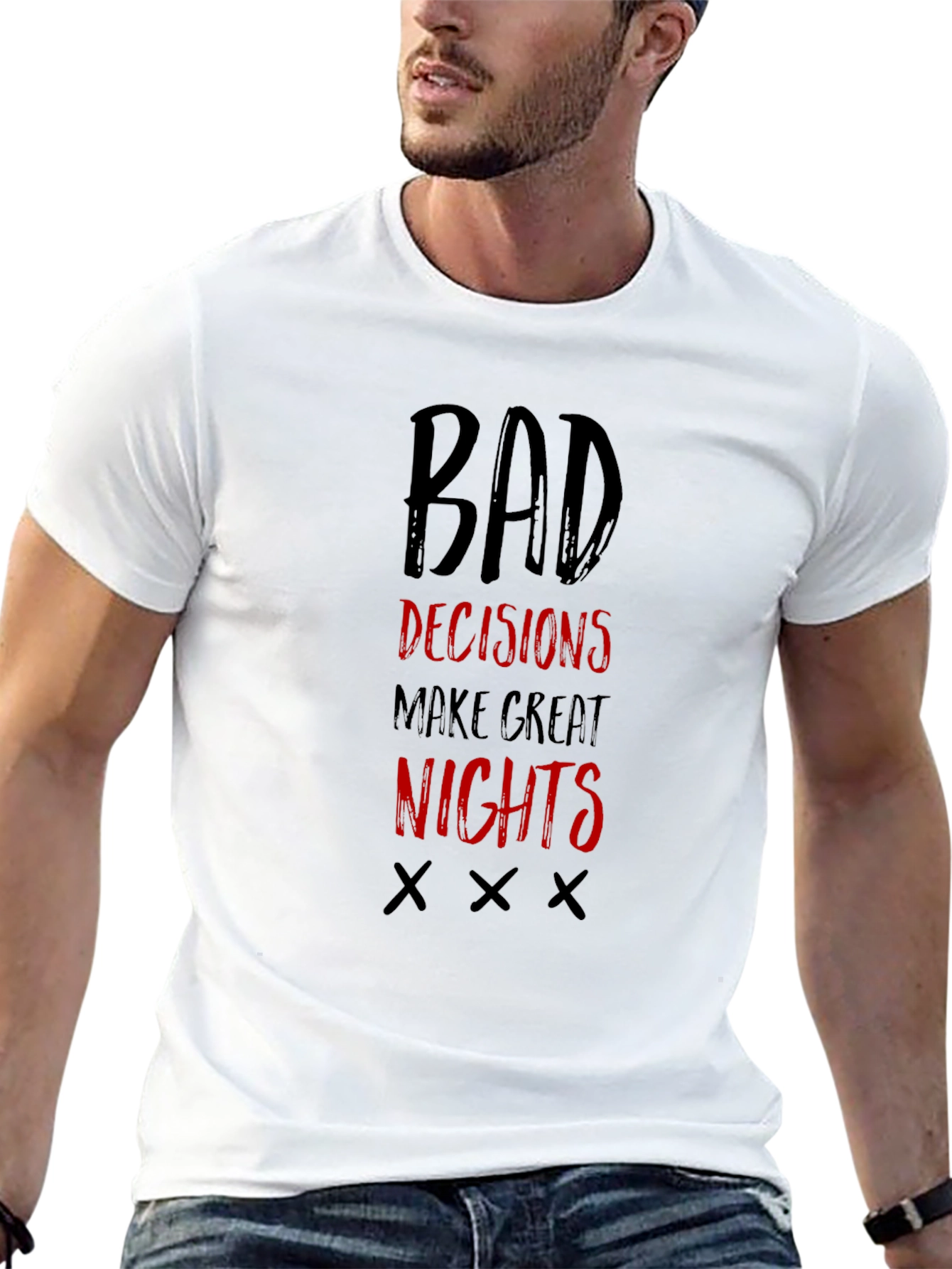 Black Bad Decisions Make Great Nights T-Shirt view 13