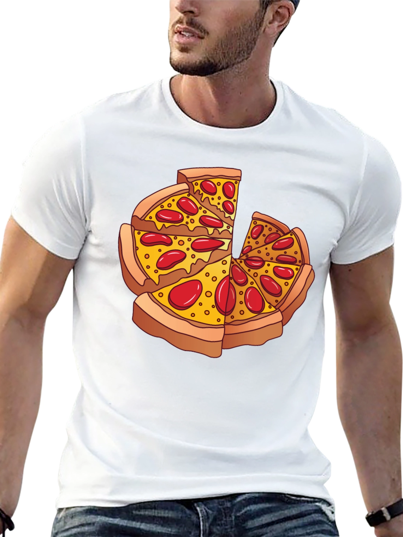 Black Pizza Slice Graphic Black T-Shirt view 13