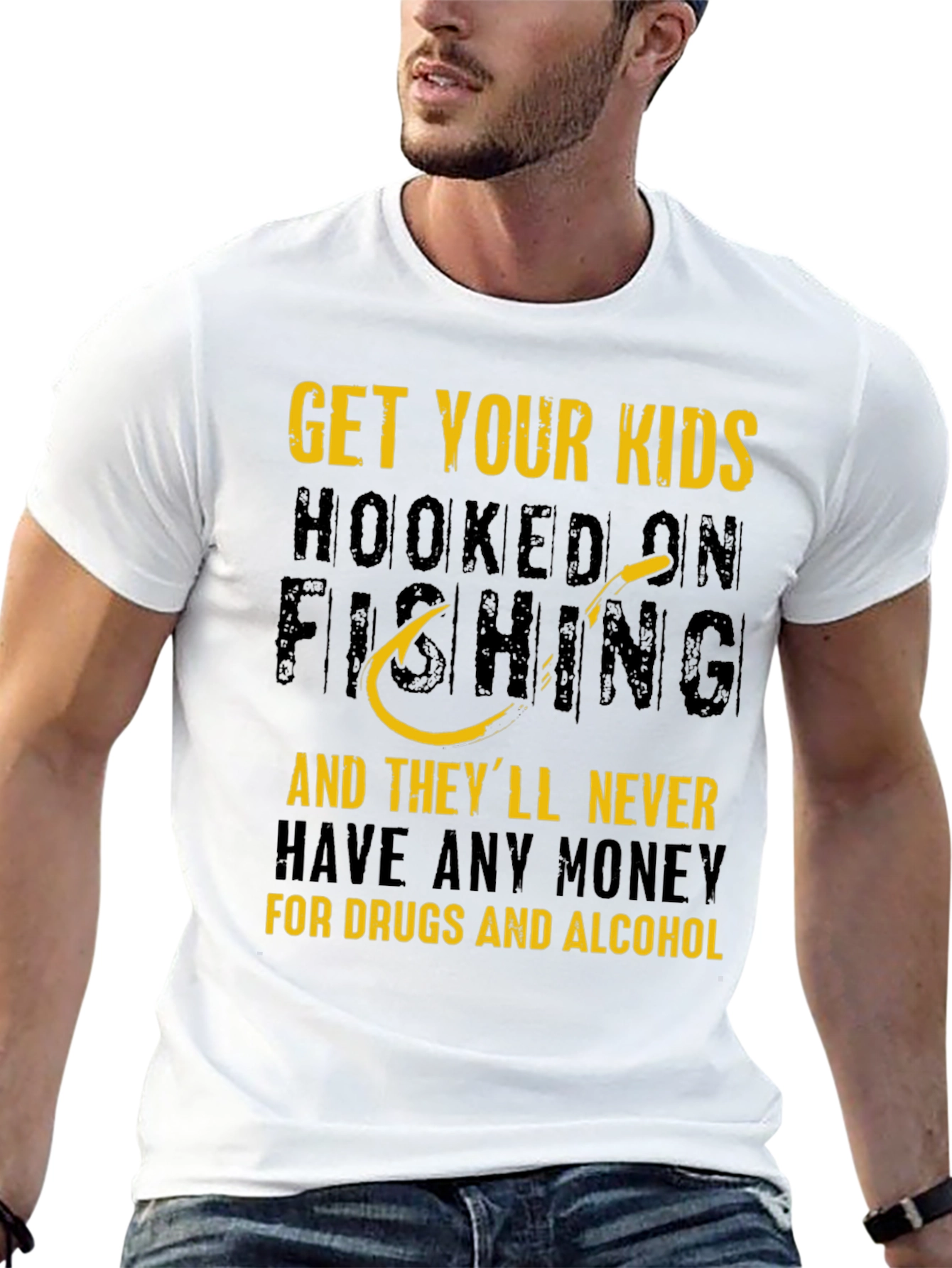 Black Get Your Kids Hooked On Fishing T-Shirt view 13