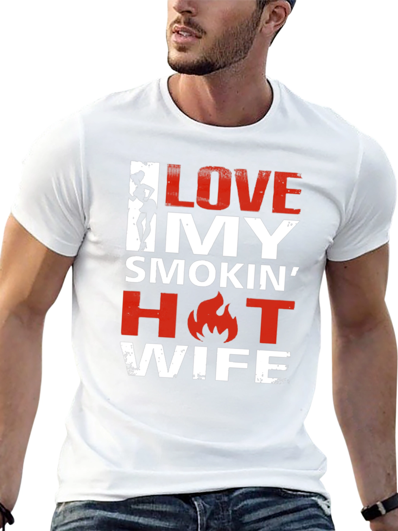 Black I Love My Smokin' Hot Wife Graphic Tee view 13