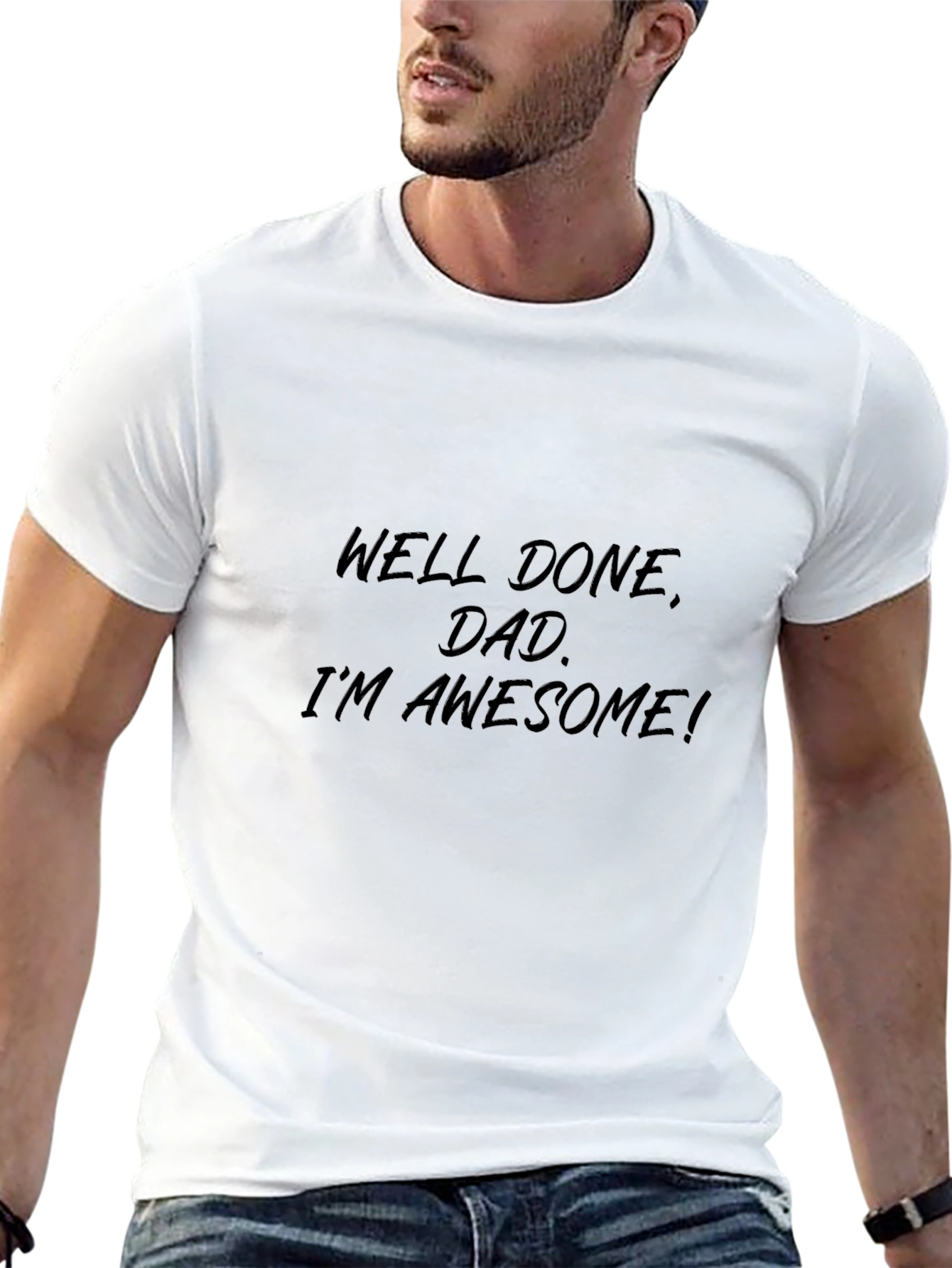 Black Funny Well Done Dad T-Shirt view 13