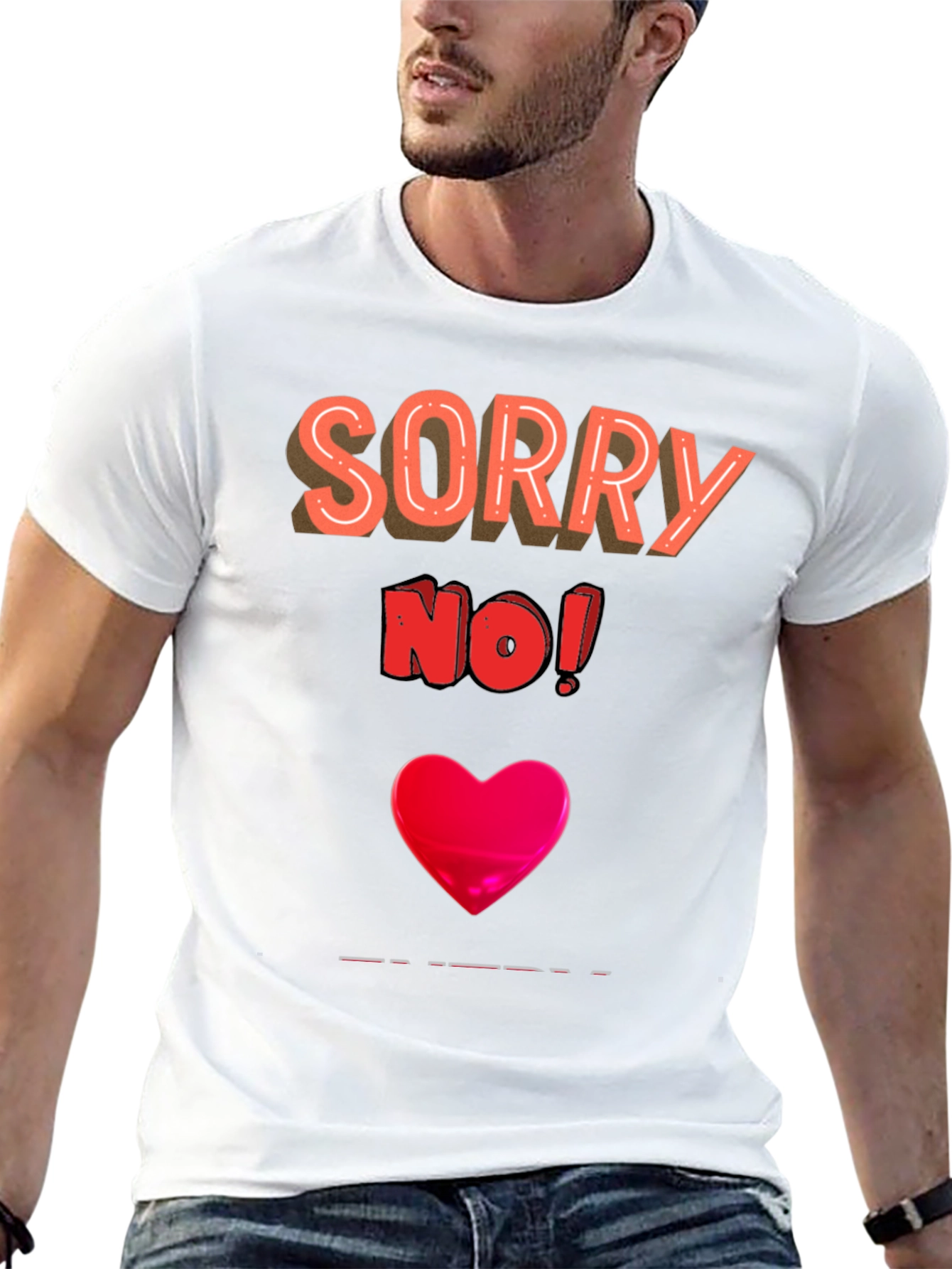Black Sorry No! Graphic Tee view 13