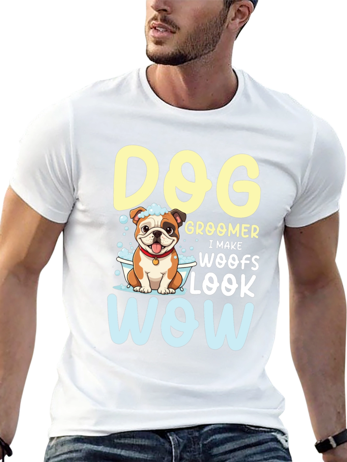 Black Dog Groomer T-Shirt - I Make Woofs Look WOW view 13
