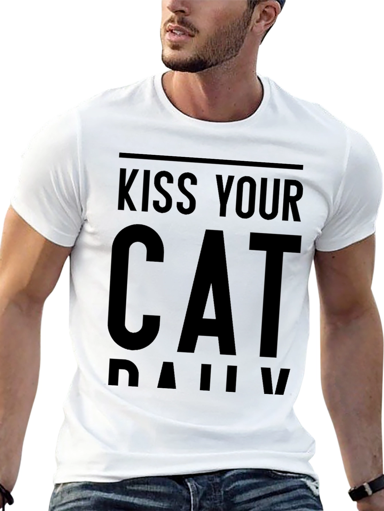 Black Kiss Your Cat Daily Black T-Shirt view 13