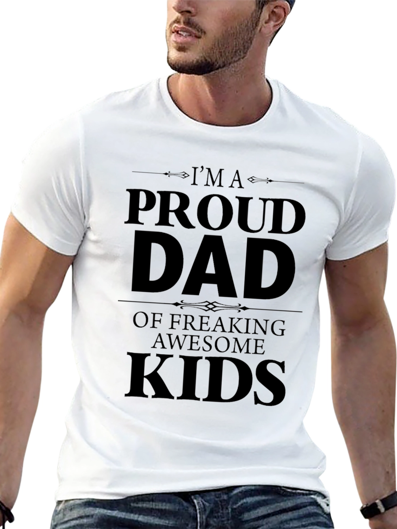 Black Proud Dad Graphic Tee - Black view 13