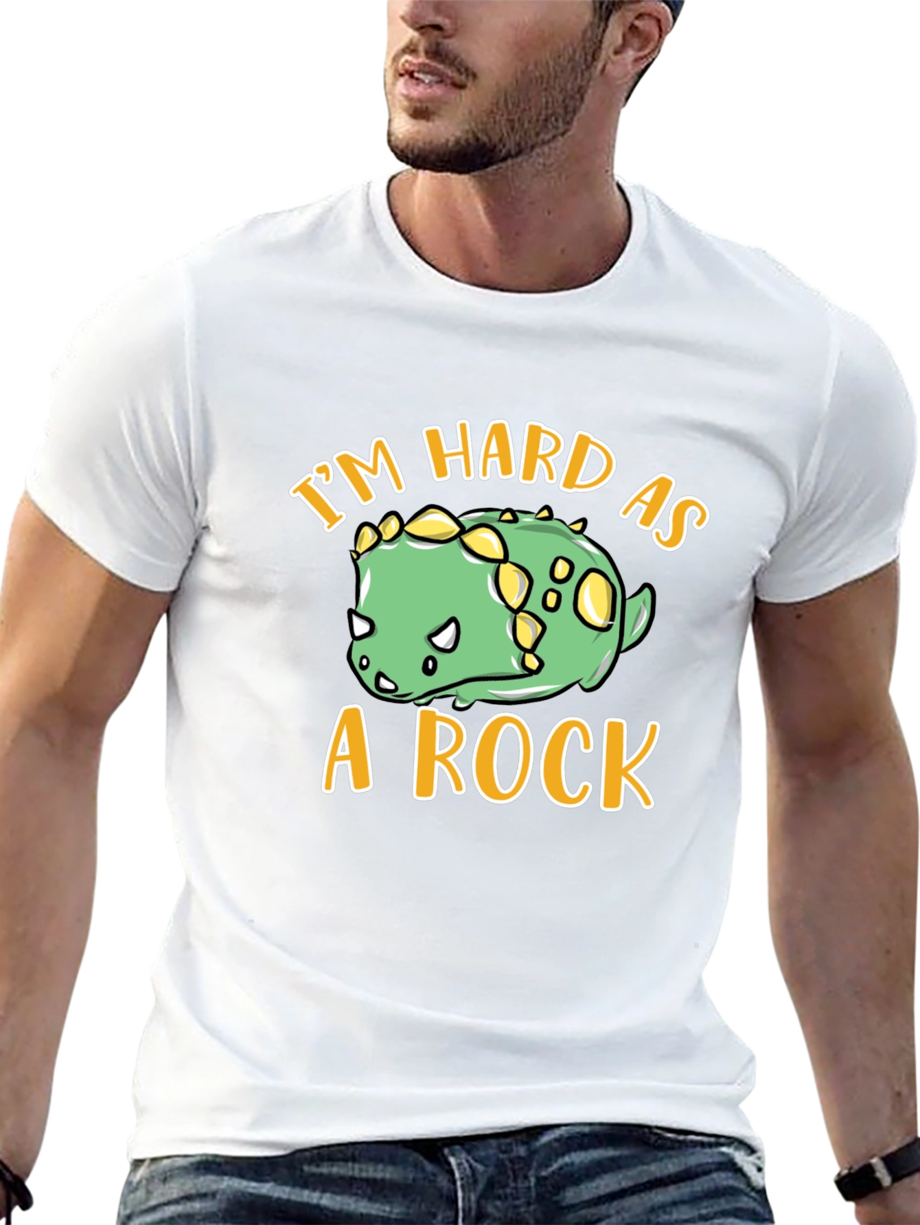Black I'm Hard As A Rock Dino T-Shirt view 13