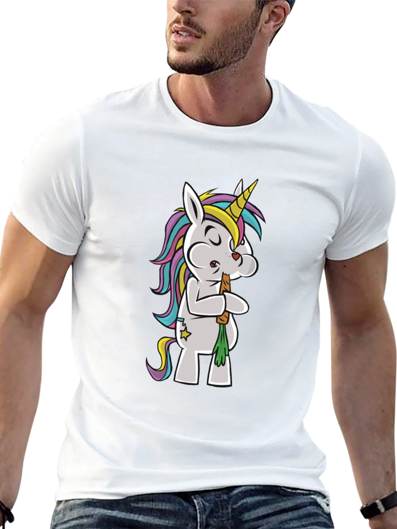 Black Unicorn Smoking Weed Funny T-Shirt view 13