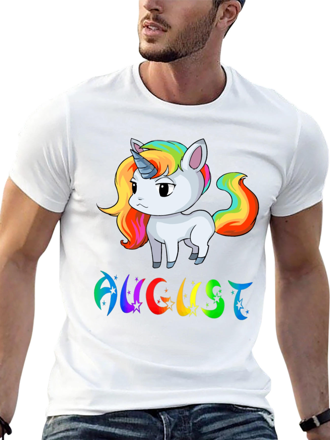 Black August Unicorn Birthday T-Shirt view 13