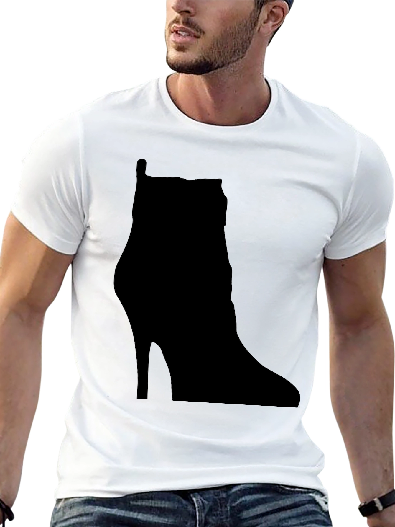 Black High Heel Boot Silhouette T-Shirt view 13
