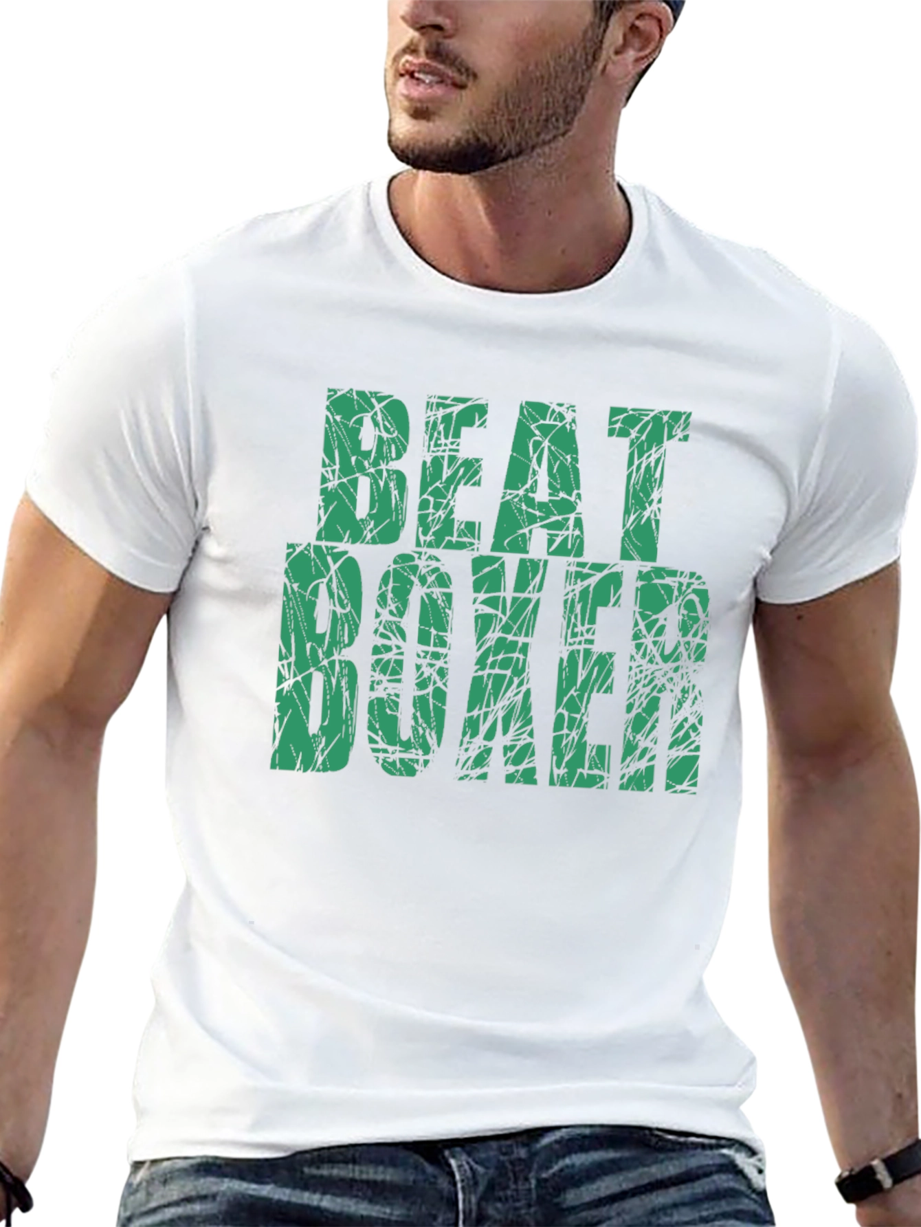 Black Beat Boxer Graphic Tee - Sporty Black T-Shirt view 13