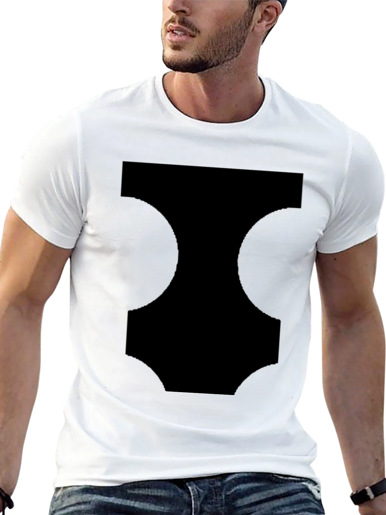 Black Modern Black Graphic Tee - Men's Casual Style view 13