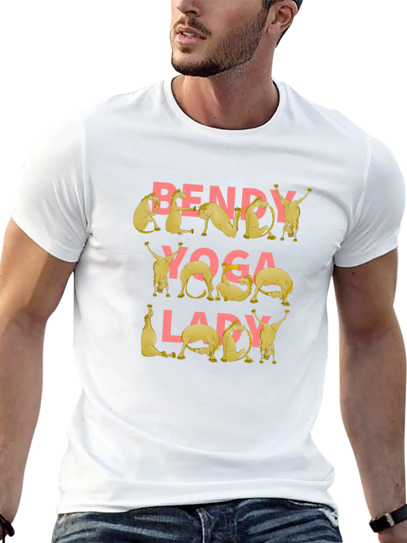 Black Bendy Yoga Lady Camel Graphic Tee view 13