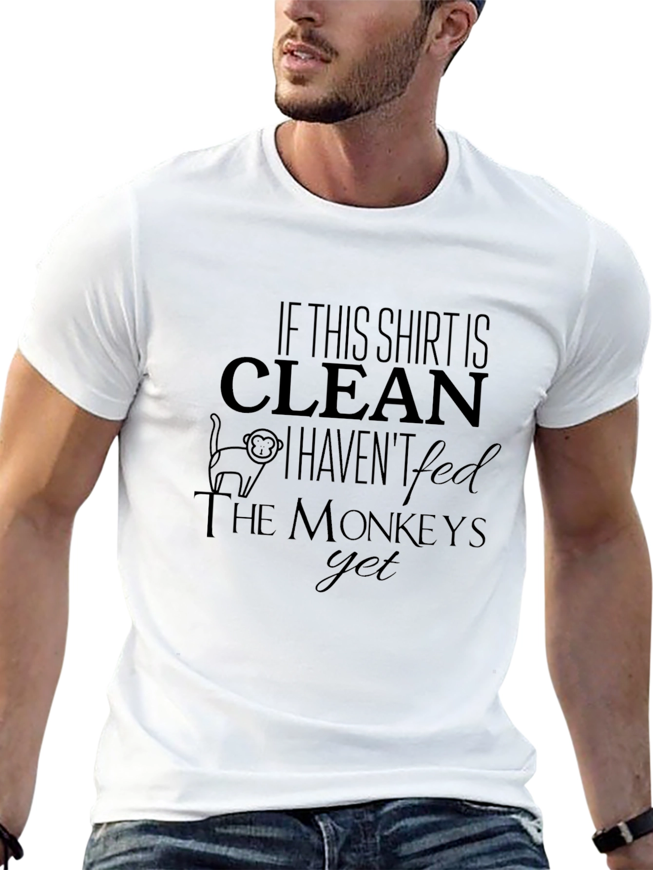 Black Funny Monkey T-Shirt - If This Shirt is Clean view 13