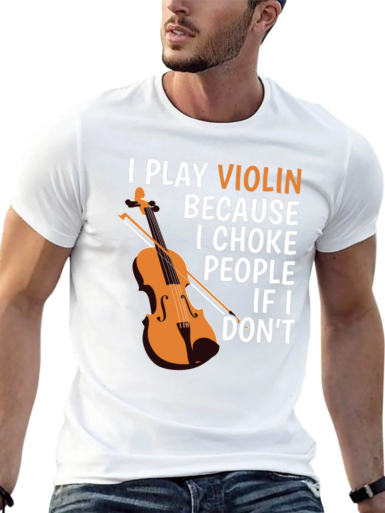 Black Violin Choke Funny Graphic Tee view 13
