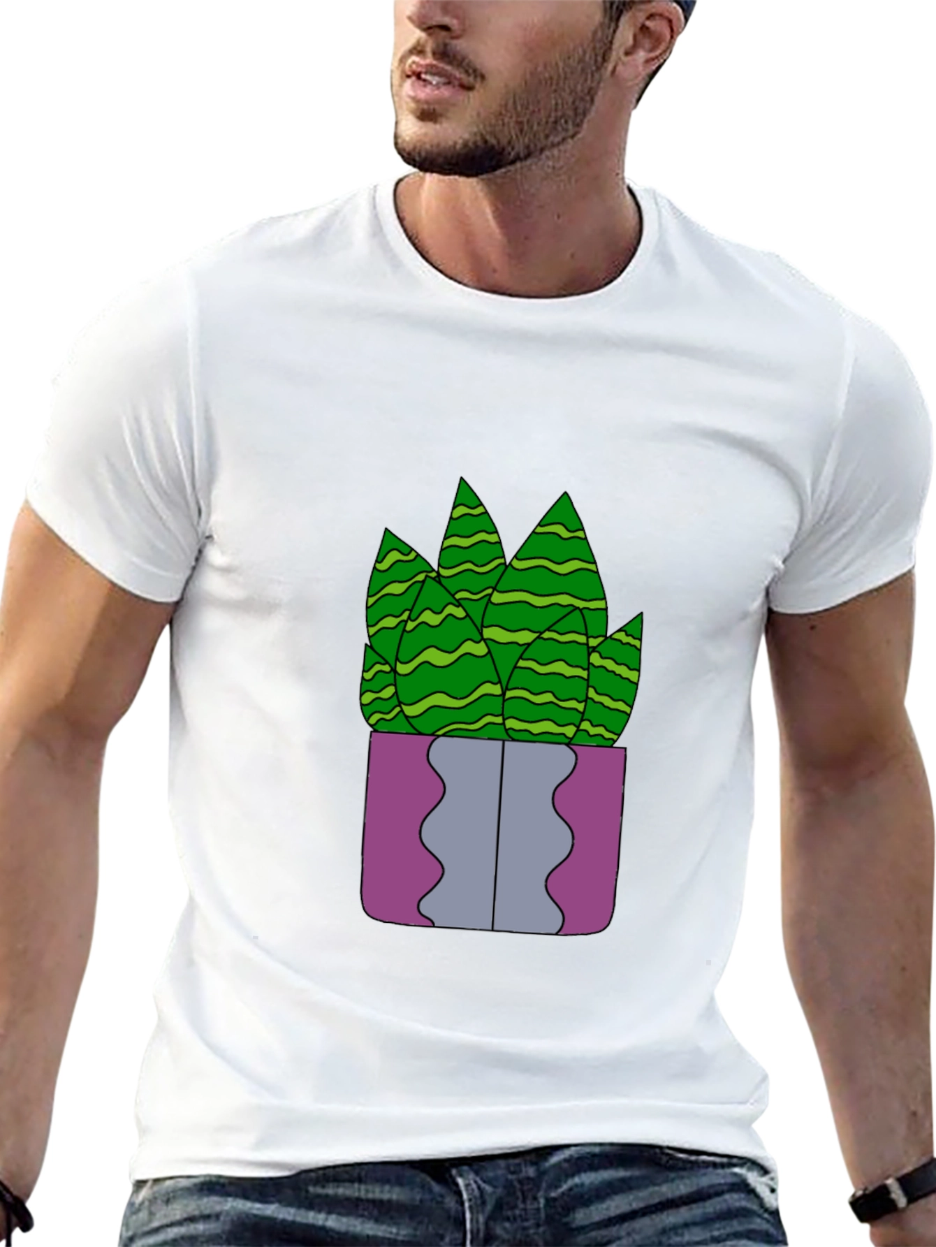 Black Potted Plant Graphic Tee - Unique Design, Soft Fabric view 13