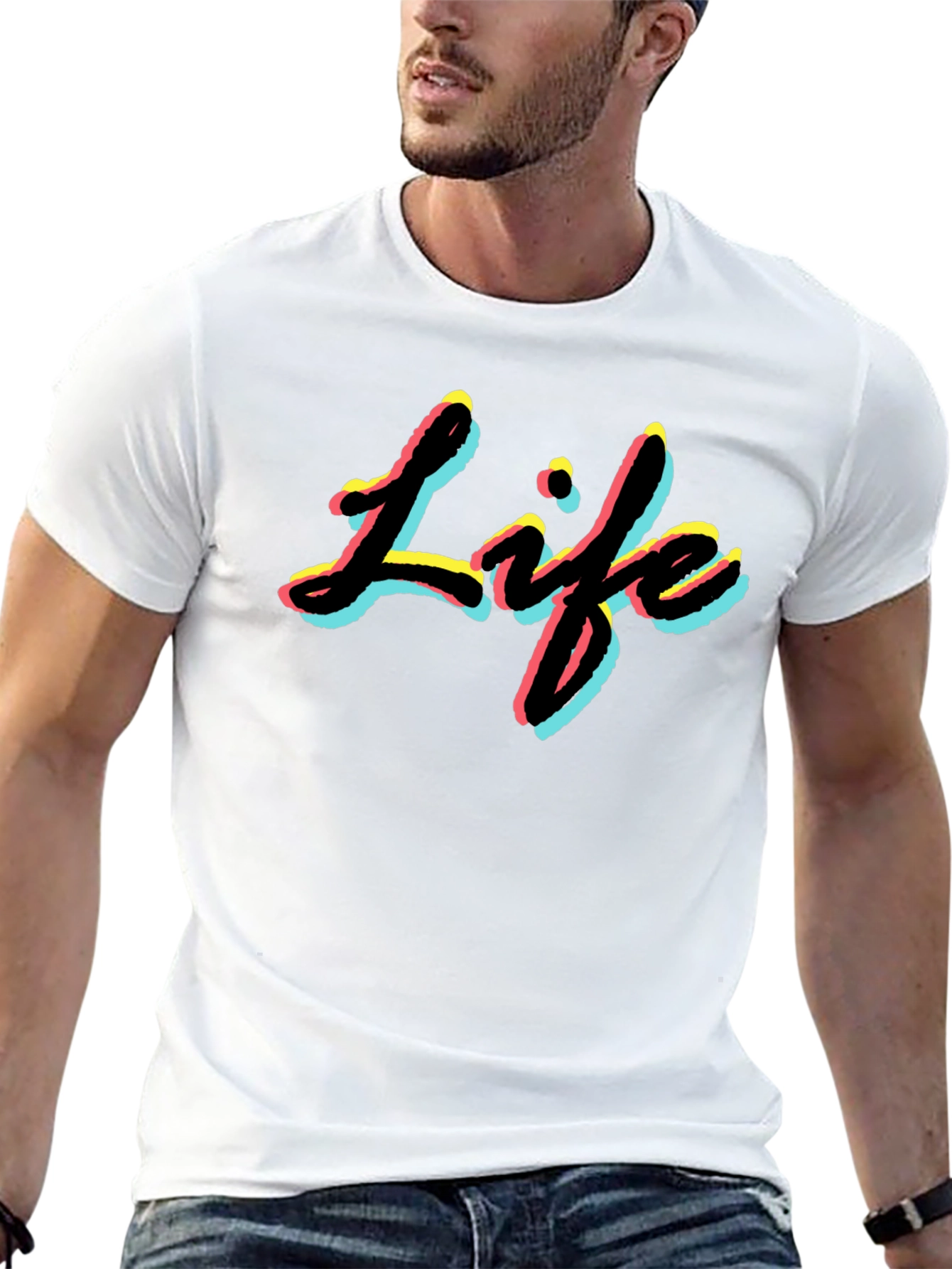 Black Retro Life T-Shirt - Black Graphic Tee view 13