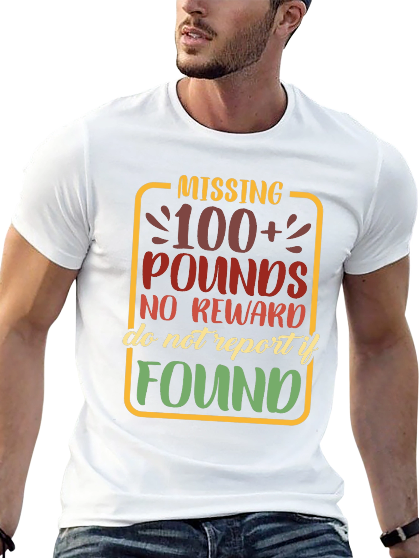 Black Missing 100+ Pounds Funny Graphic T-Shirt view 13