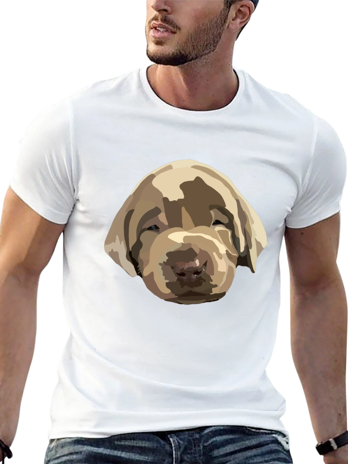 Black Dog Puppy Graphic Print Black T-Shirt view 13