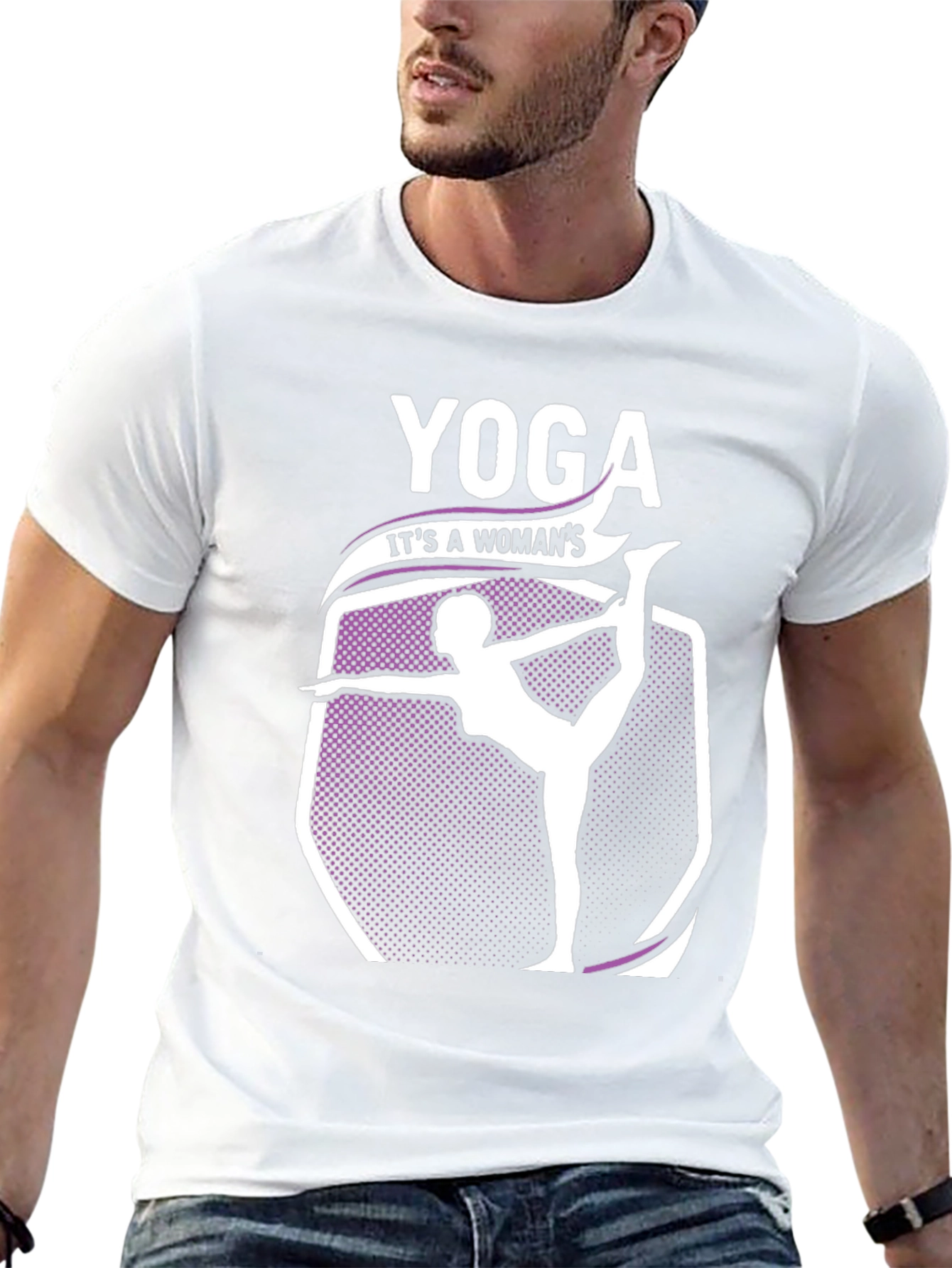 Black Yoga Woman's T-Shirt - Black Cotton Blend view 13