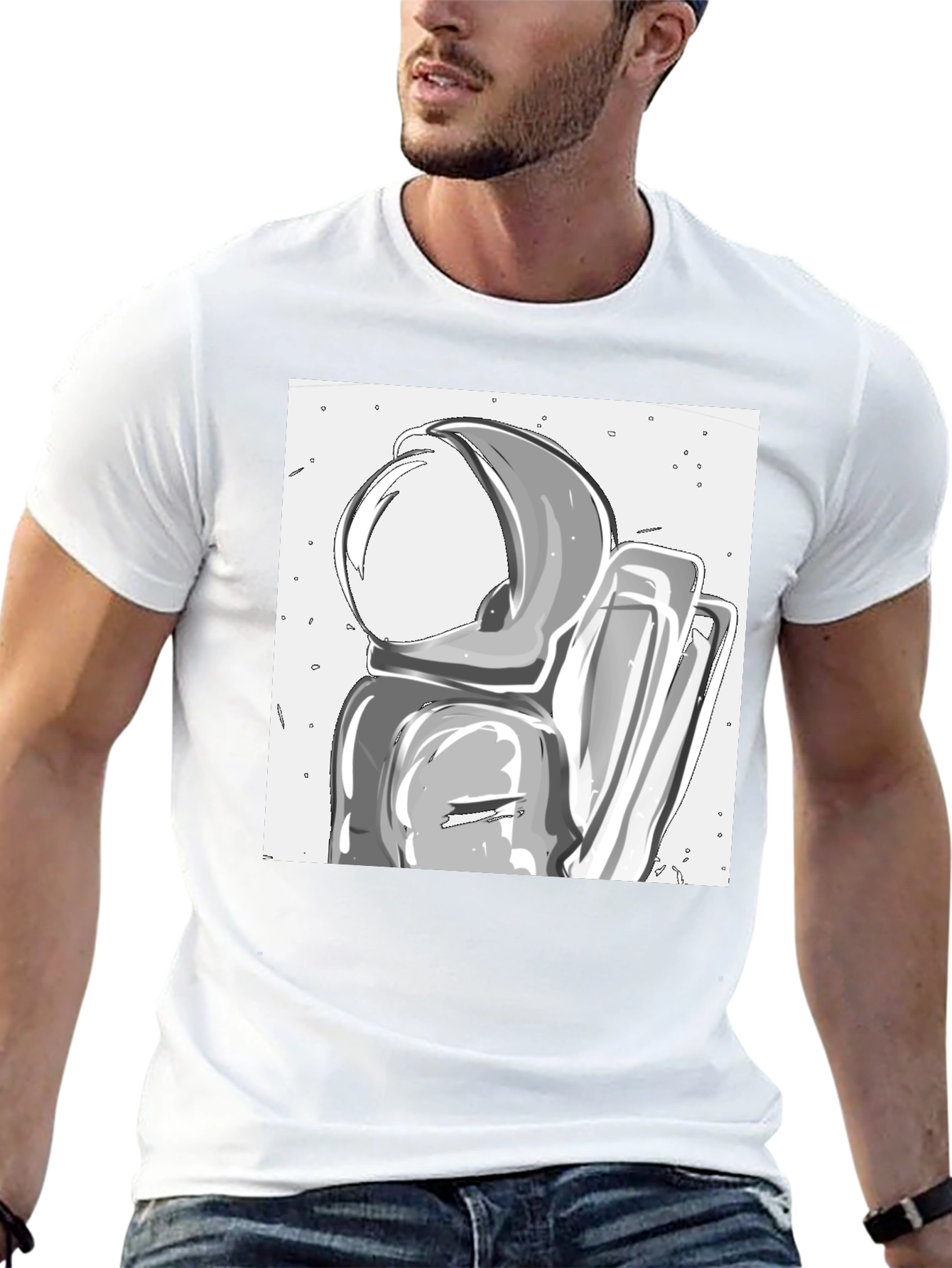 Black Astronaut Graphic Tee - Cool Space Design view 13